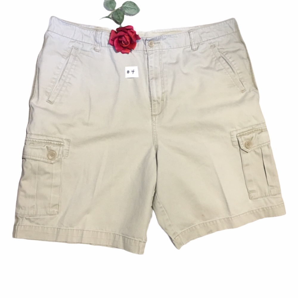 Structure Shorts 6 pocket hiking cargo cream Cotton Sz 40